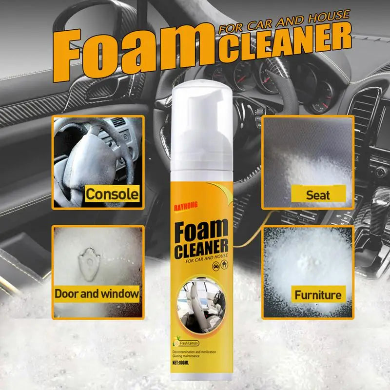 Multi-Purpose Foam Cleaner Spray for Car & Home Deep Cleaning Leather Seat Kitchen Bathroom Stain Remover Degreaser