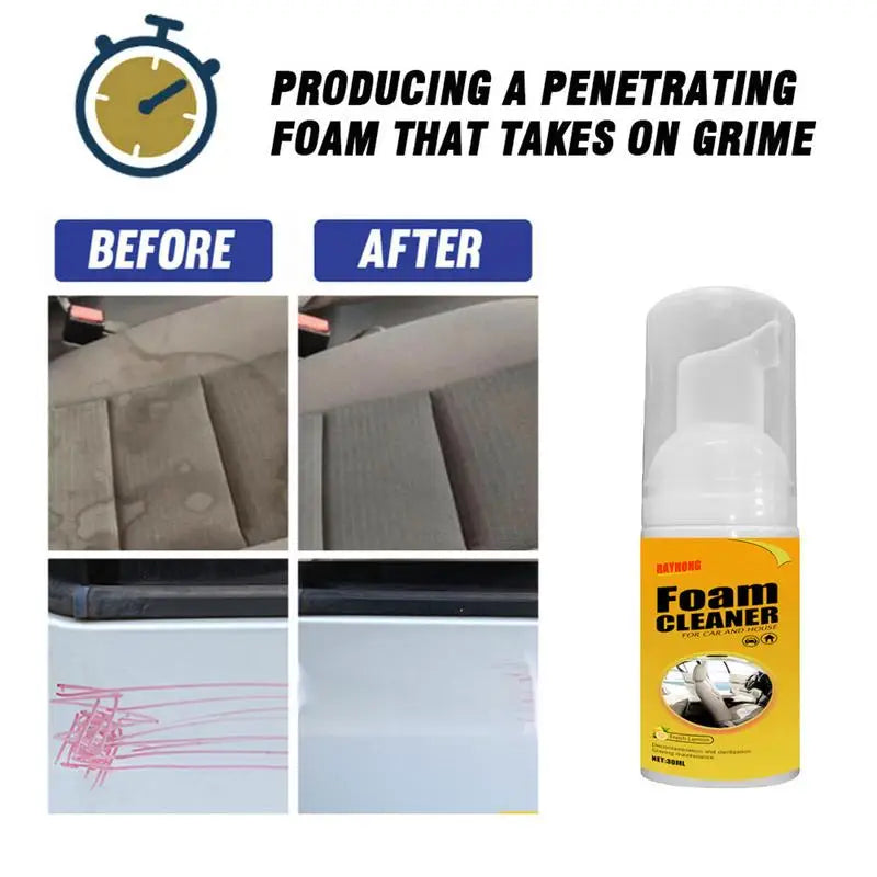 Multi-Purpose Foam Cleaner Spray for Car & Home Deep Cleaning Leather Seat Kitchen Bathroom Stain Remover Degreaser