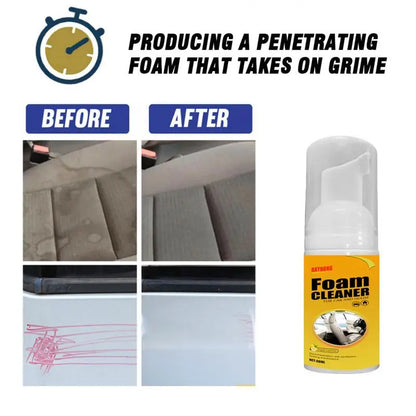 Multi-Purpose Foam Cleaner Spray for Car & Home Deep Cleaning Leather Seat Kitchen Bathroom Stain Remover Degreaser