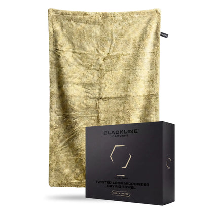 BLACKLINE® Twisted-Loop Microfiber Towel for Cars - 24”X36”, 1300 GSM Premium Weave, Soft Scratch-Safe Cloth, Durable Absorbent Cloth, Post-Wash Dry, Car Detailing Products, Vehicle Accessory for Large Vehicles