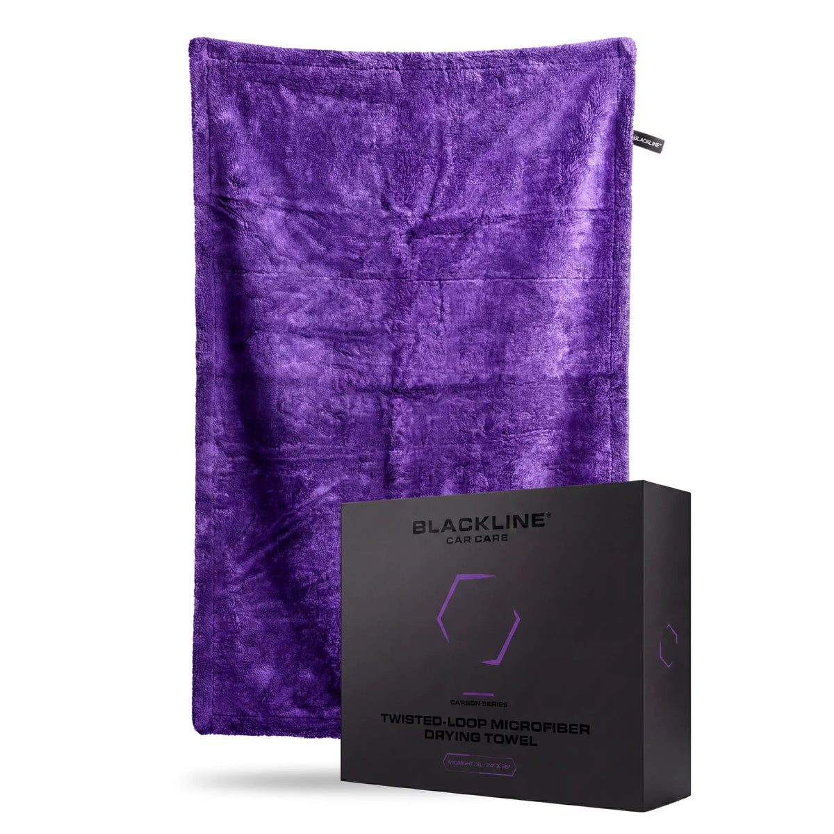 BLACKLINE® Twisted-Loop Microfiber Towel for Cars - 24”X36”, 1300 GSM Premium Weave, Soft Scratch-Safe Cloth, Durable Absorbent Cloth, Post-Wash Dry, Car Detailing Products, Vehicle Accessory for Large Vehicles