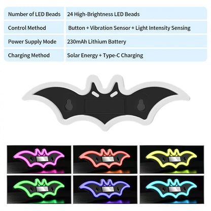 Joytutus Solar-Powered Wireless LED Neon Car Atmosphere Lamp - Triangular Heart Shape C-Pillar Interior Lighting, Eco-Friendly Modern Auto Accessory, Girly Car Accessory, Girly Car Accessorieshalloween-Appropriate Gift
