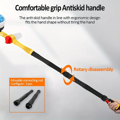 360 ° Rotating Car Wash Brush Set, High Pressure Scratchless Snow Neale Brushes, Automatic Bubble Adjustment, Immersive Car Wash