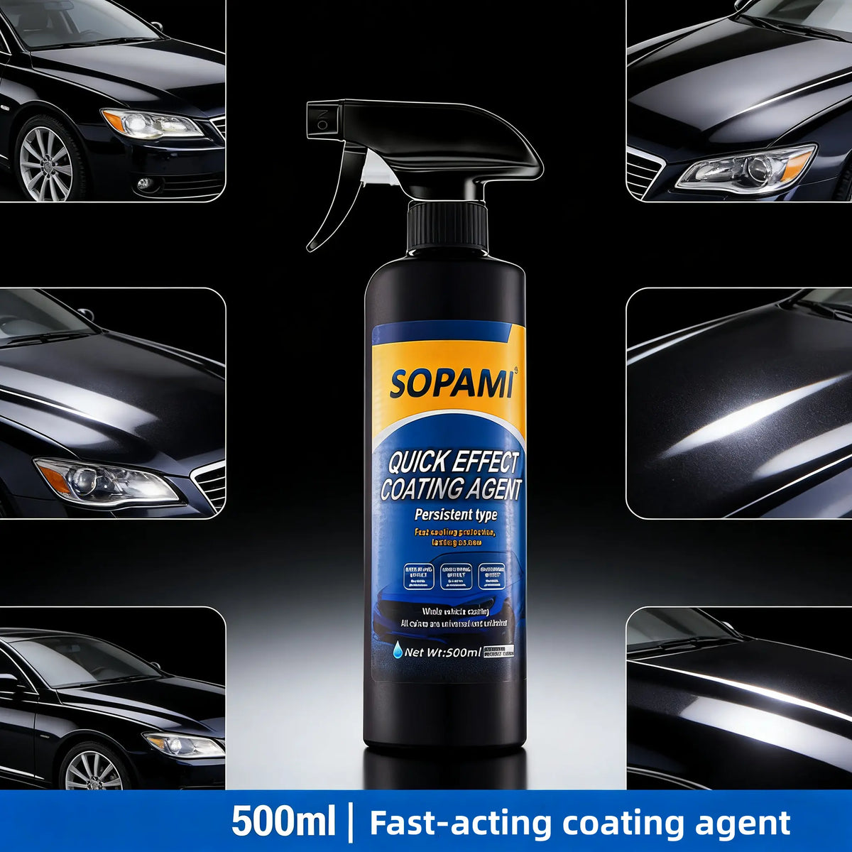 SOPAMI Automotive Protective Coating Spray - DIY Car Care Liquid for Cars, Dust-Proof, Glaze Finish, Long-Lasting Shine, Paint Restoration, Washing Maintenance Solution with Lasting Paint Coat