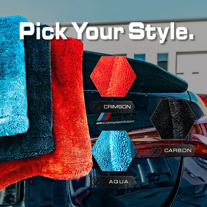 BLACKLINE® Twisted-Loop Microfiber Towel for Cars - 24”X36”, 1300 GSM Premium Weave, Soft Scratch-Safe Cloth, Durable Absorbent Cloth, Post-Wash Dry, Car Detailing Products, Vehicle Accessory for Large Vehicles