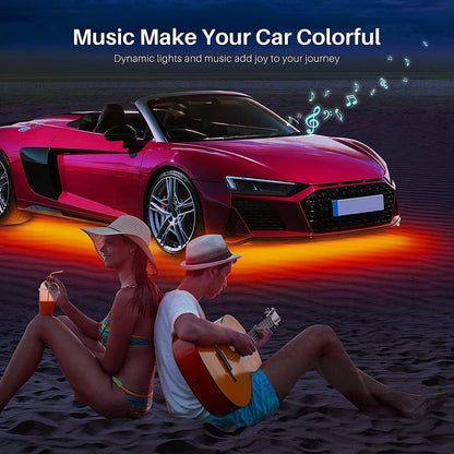 Underglow Kit for Car, Led Underglow Lights with App and Remote Control, 16 Million RGB Colors, 29 Preset Modes, Music & DIY Mode, under Car Led Lights Exterior for Suvs, Trucks, DC 12V