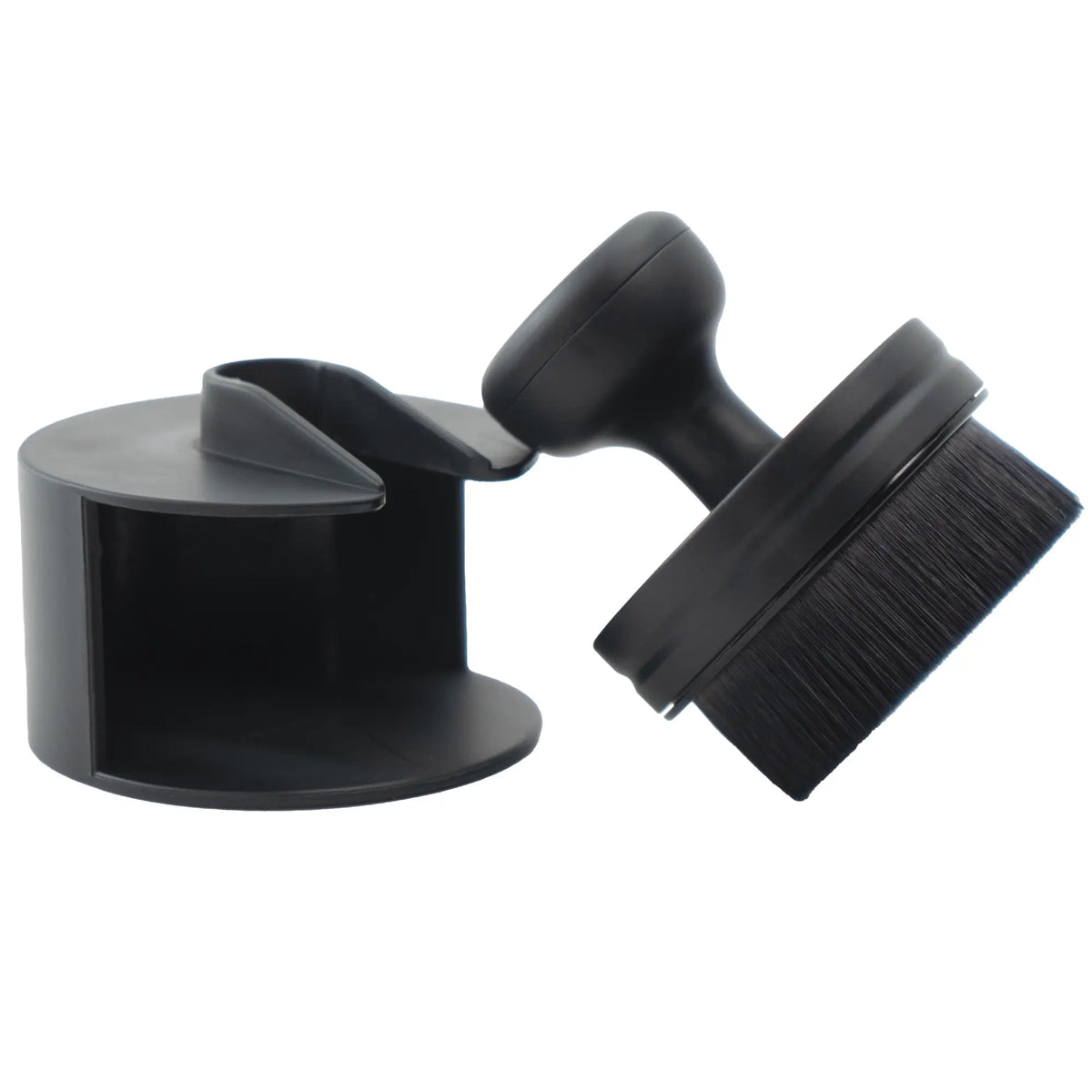 VIKING Tire Shine Applicator Brush, Automotive Tire Dressing Applicator Brush, Storage Stand Included for Detailing and Car Wash Kit, Black, 2.3 Inch Diameter