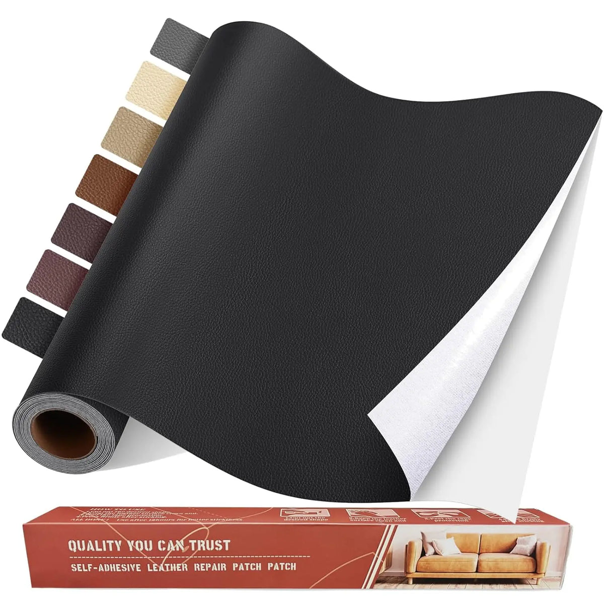 Universal Leather Repair Patch Kit - Self-Adhesive 50X137Cm 1Mm Waterproof Seal Scratch-Resistant Tape, Advanced Adhesive Technology, Instant Fix Solution, Residue-Free Replacement, Fits Sofas & Chairs, Car Seats, Indoor Safe Automotive Accessory