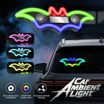 Joytutus Solar-Powered Wireless LED Neon Car Atmosphere Lamp - Triangular Heart Shape C-Pillar Interior Lighting, Eco-Friendly Modern Auto Accessory, Girly Car Accessory, Girly Car Accessorieshalloween-Appropriate Gift