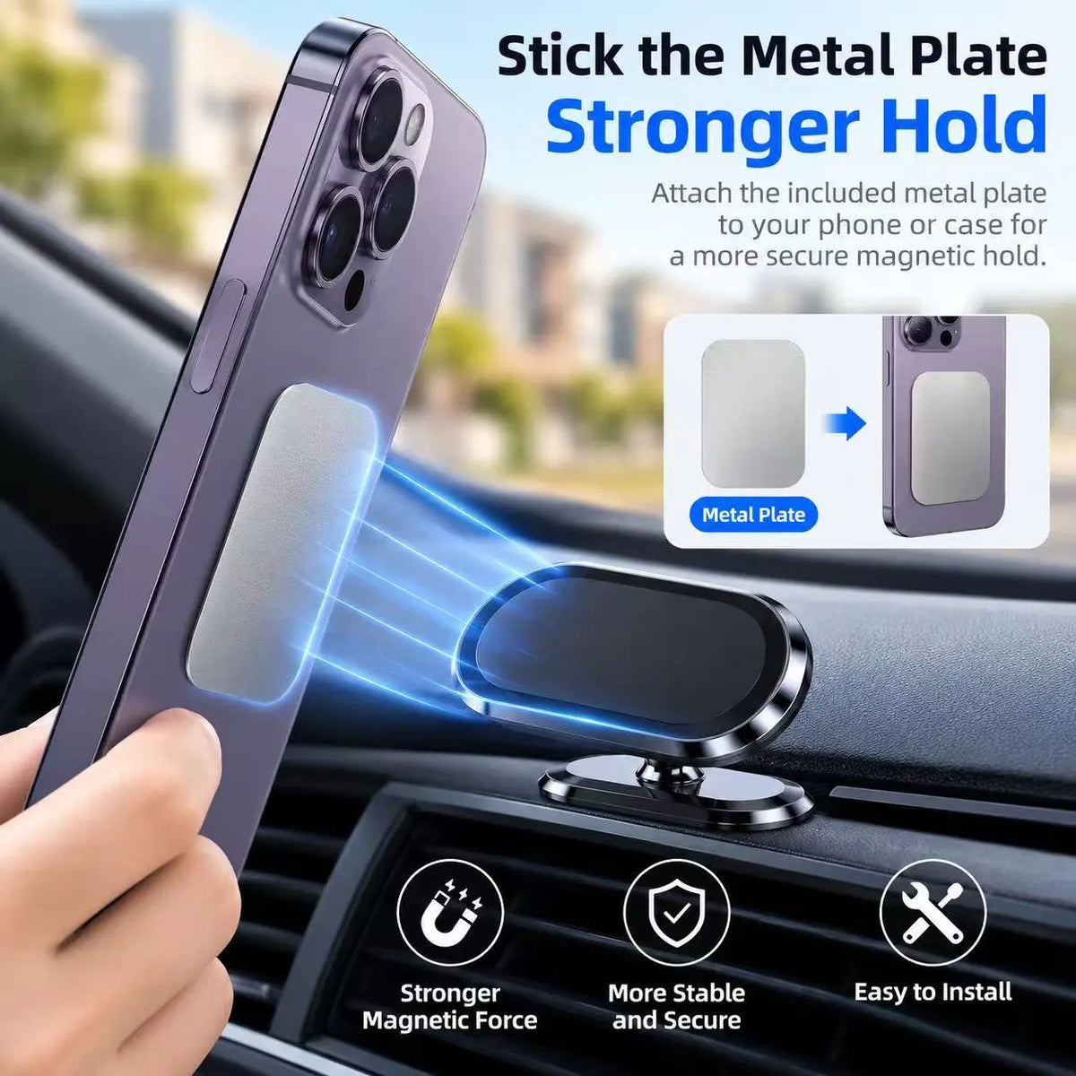 2/3PCS Magnetic Phone Holders to Tablet Mounts Car Phone Holder 2/3Pcs Car Magnetic Phone Holder Mount Universal Suction Cup Navigation Support Adjustable 360 Rotation for Automotive Supplies Phone Holder for Car
