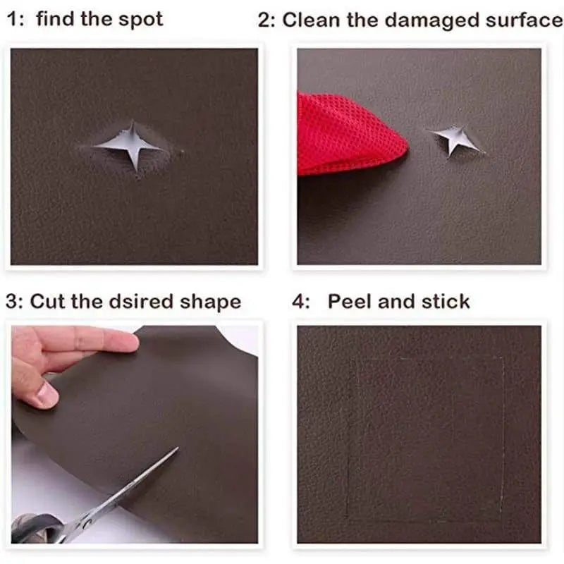 Universal Leather Repair Patch Kit - Self-Adhesive 50X137Cm 1Mm Waterproof Seal Scratch-Resistant Tape, Advanced Adhesive Technology, Instant Fix Solution, Residue-Free Replacement, Fits Sofas & Chairs, Car Seats, Indoor Safe Automotive Accessory
