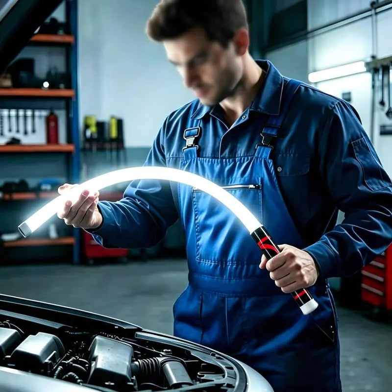 Bendable LED Flashlight Stick – 27" Flexible Rechargeable LED Work Light, High Lumen Hands-Free Inspection Light for Car Repair, under Hood, Garage, Mechanic, DIY, Camping & Emergency Roadside