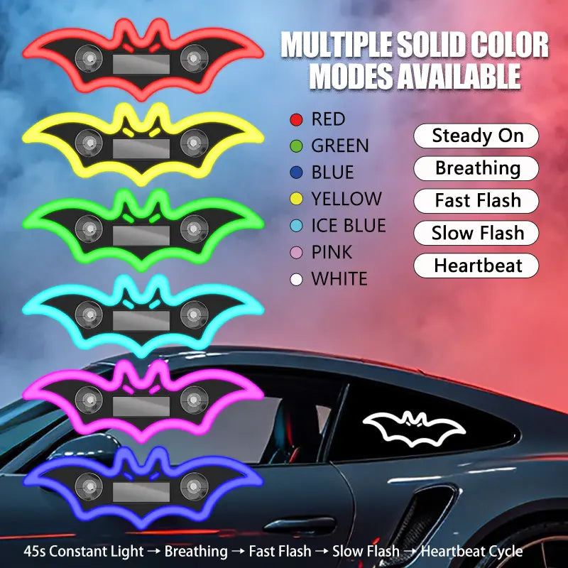 Joytutus Solar-Powered Wireless LED Neon Car Atmosphere Lamp - Triangular Heart Shape C-Pillar Interior Lighting, Eco-Friendly Modern Auto Accessory, Girly Car Accessory, Girly Car Accessorieshalloween-Appropriate Gift
