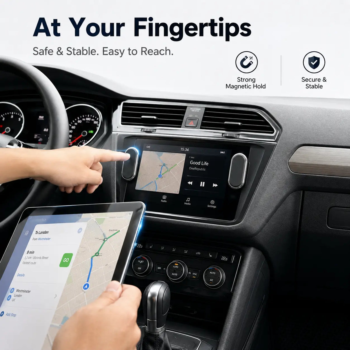 2/3PCS Magnetic Phone Holders to Tablet Mounts Car Phone Holder 2/3Pcs Car Magnetic Phone Holder Mount Universal Suction Cup Navigation Support Adjustable 360 Rotation for Automotive Supplies Phone Holder for Car