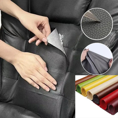 Universal Leather Repair Patch Kit - Self-Adhesive 50X137Cm 1Mm Waterproof Seal Scratch-Resistant Tape, Advanced Adhesive Technology, Instant Fix Solution, Residue-Free Replacement, Fits Sofas & Chairs, Car Seats, Indoor Safe Automotive Accessory