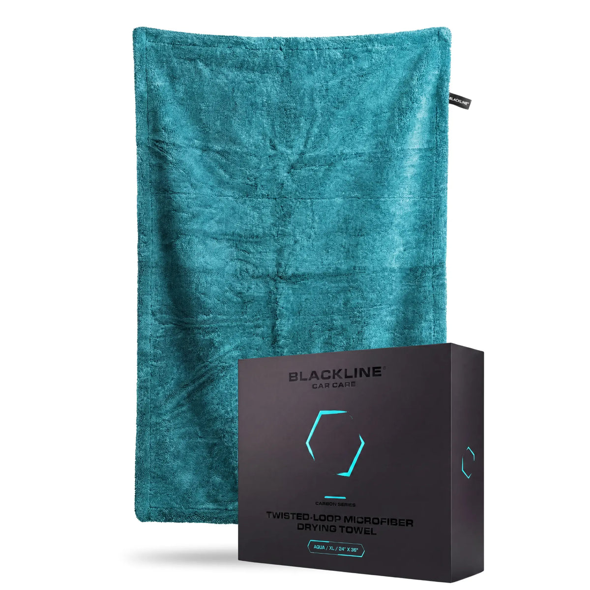 BLACKLINE® Twisted-Loop Microfiber Towel for Cars - 24”X36”, 1300 GSM Premium Weave, Soft Scratch-Safe Cloth, Durable Absorbent Cloth, Post-Wash Dry, Car Detailing Products, Vehicle Accessory for Large Vehicles