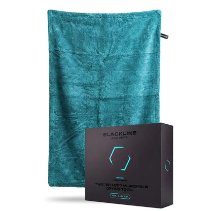 BLACKLINE® Twisted-Loop Microfiber Towel for Cars - 24”X36”, 1300 GSM Premium Weave, Soft Scratch-Safe Cloth, Durable Absorbent Cloth, Post-Wash Dry, Car Detailing Products, Vehicle Accessory for Large Vehicles