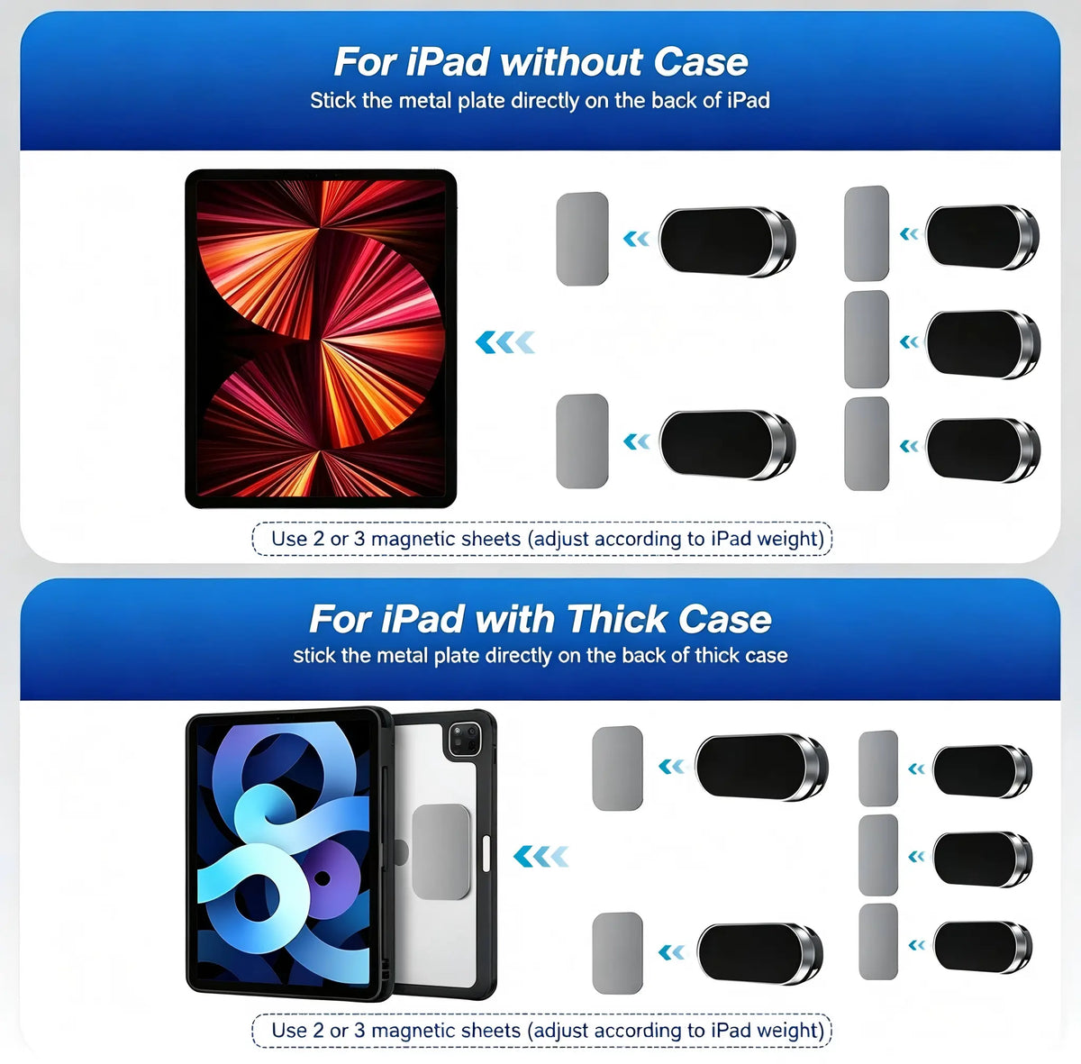 2/3PCS Magnetic Phone Holders to Tablet Mounts Car Phone Holder 2/3Pcs Car Magnetic Phone Holder Mount Universal Suction Cup Navigation Support Adjustable 360 Rotation for Automotive Supplies Phone Holder for Car