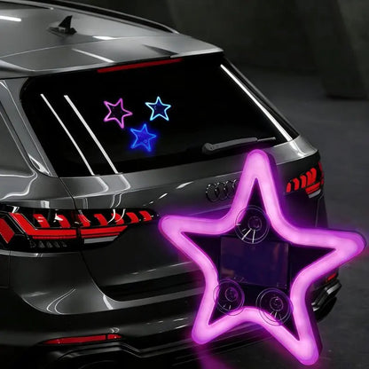 Joytutus Solar-Powered Wireless LED Neon Car Atmosphere Lamp - Triangular Heart Shape C-Pillar Interior Lighting, Eco-Friendly Modern Auto Accessory, Girly Car Accessory, Girly Car Accessorieshalloween-Appropriate Gift