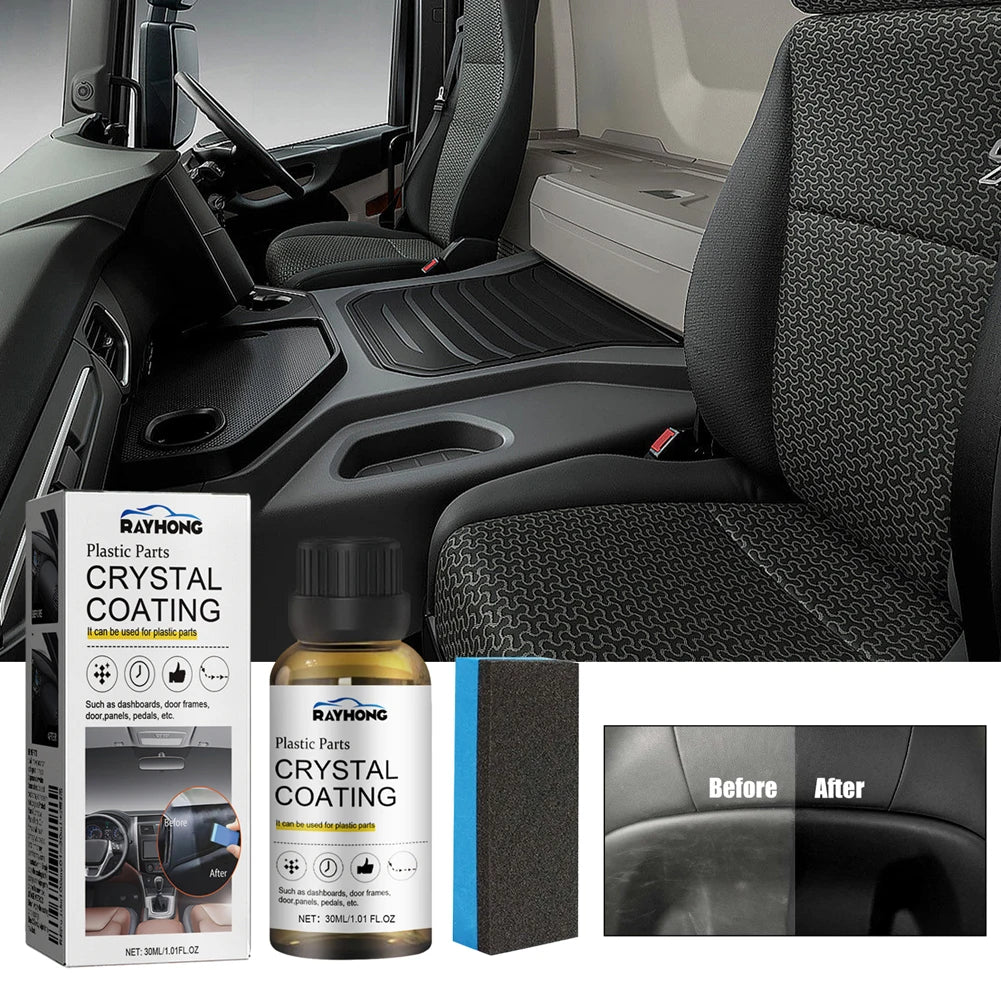 30Ml Plastic Restorer for Car Easy to Use Plastic Part Refurbishment Crystal Coating Refurbish Agent with Sponge Long Lasting