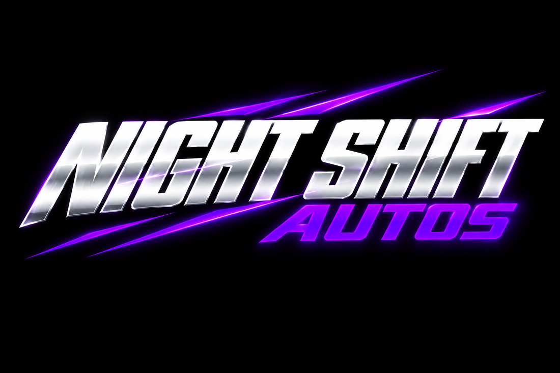 Night Shift Autos Purple Neon Logo B